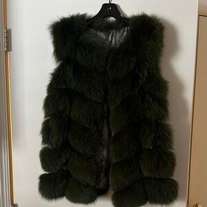Elegant Dark Green Faux Fur Teddy Jacket